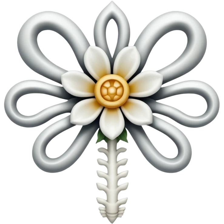 A gothic bone flower emoji
