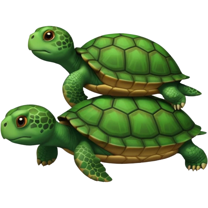 a turtle on the back of another turtle emoji