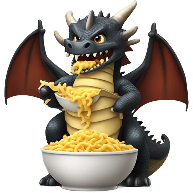 Game of thrones dragon eating macaroni and cheese emoji