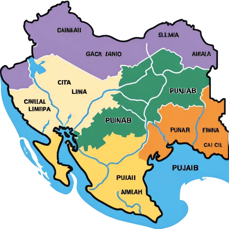 Punjab map black outline  emoji