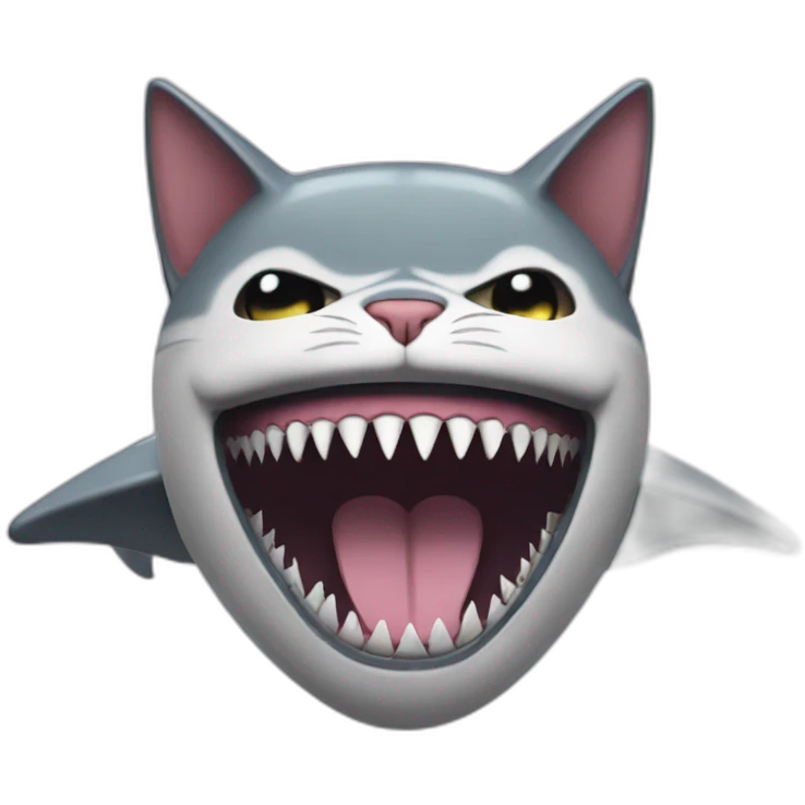 cat in a shark mouth emoji