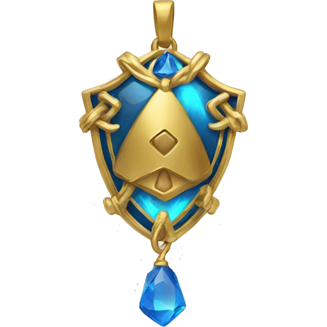Protection Amulet with gold and blue crystal  emoji