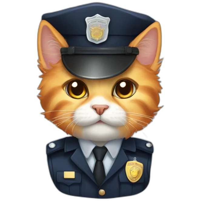 oranh fluffy cat - police officer emoji