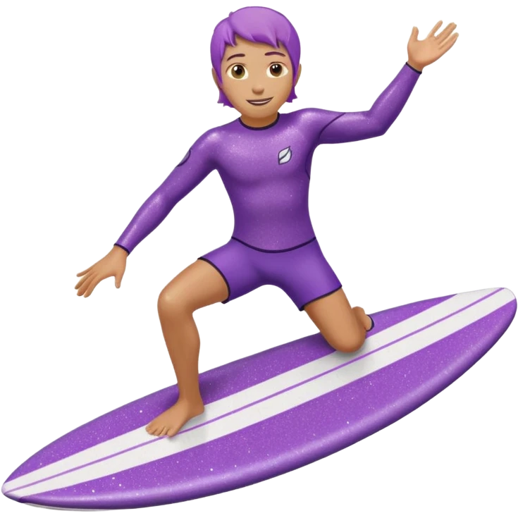 glitter purple cian happy surf emoji