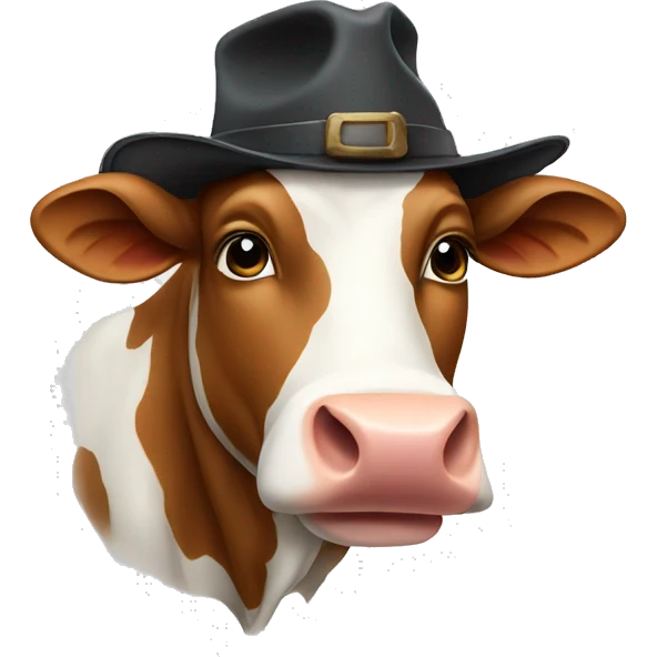 Cow with hat emoji