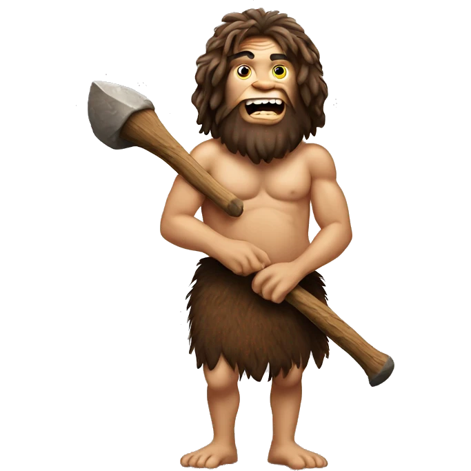funny caveman with club emoji