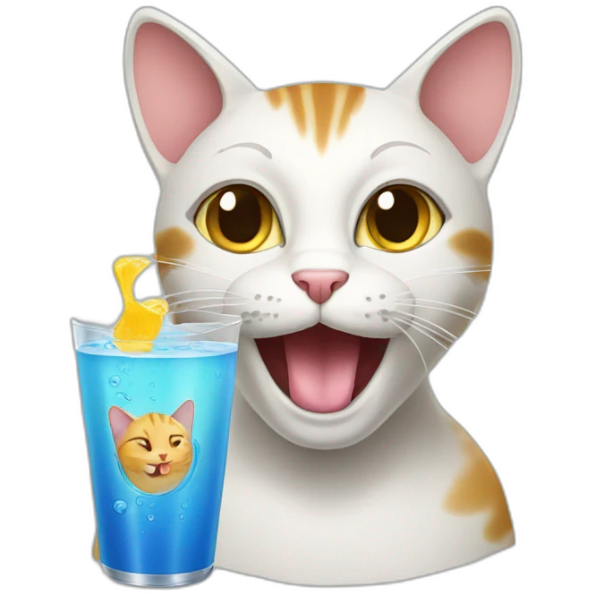 Cat drink juice emoji