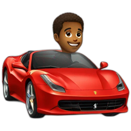 Garcon qui rentre dans une ferrari emoji