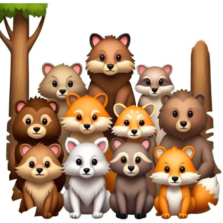 wild animals living in the forrest emoji