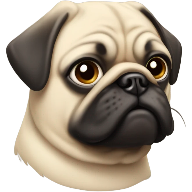 Pug with mustach emoji