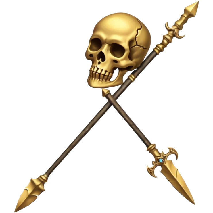 broken gold skull spear emoji