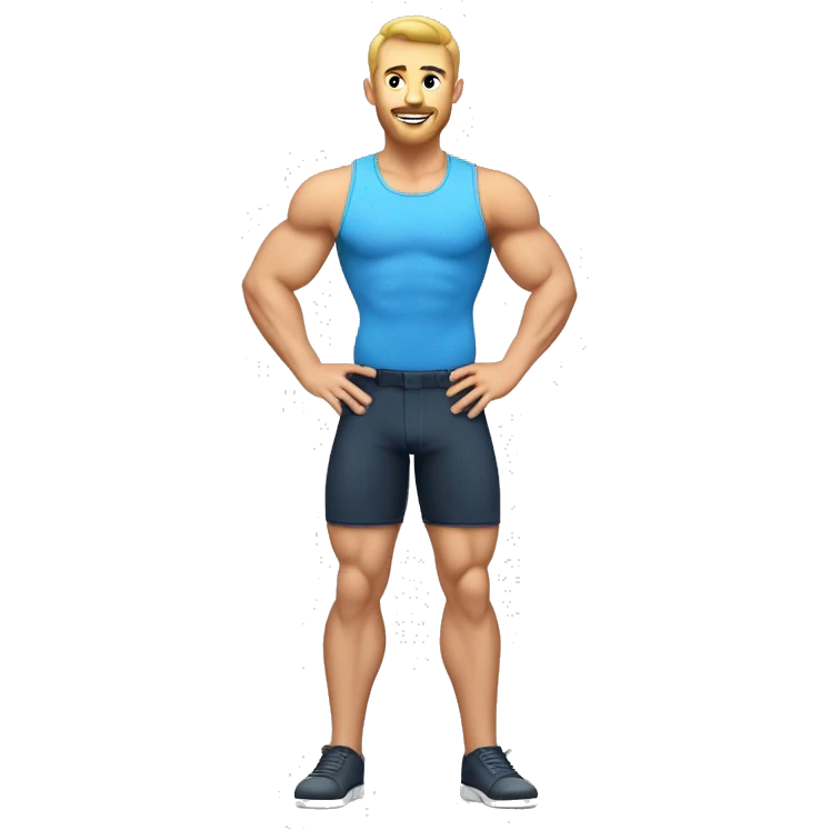 Caucasian Muscular gay in jock full body emoji