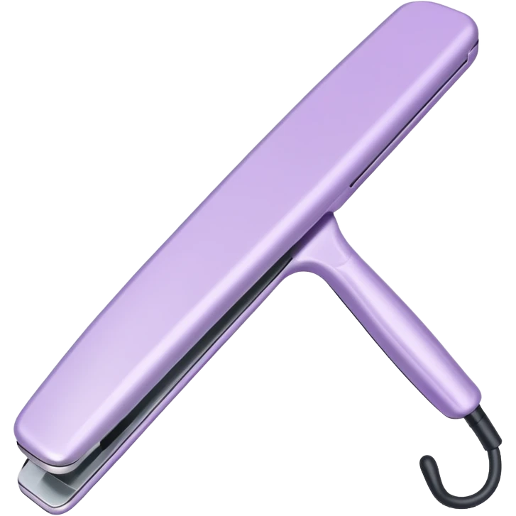 pastel lilac hair straightener with shiny plates emoji
