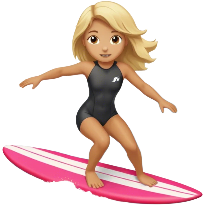 A blonde haired girl, surfing emoji