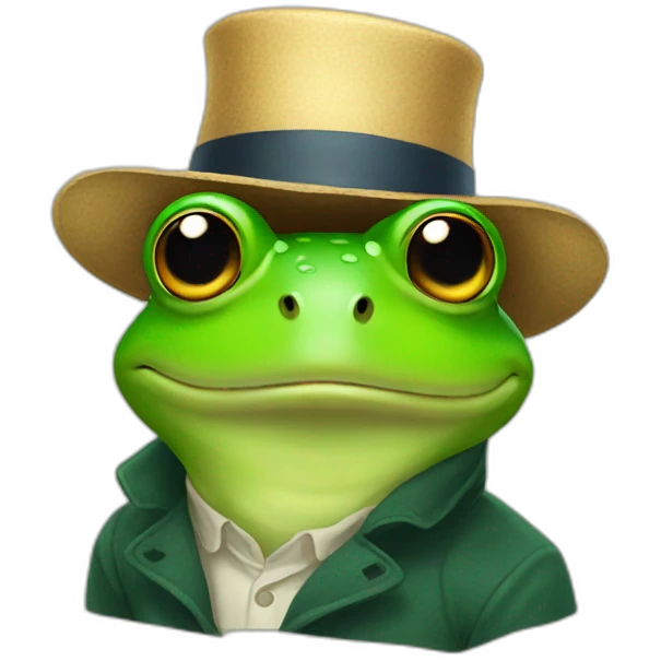 frog with a hat emoji