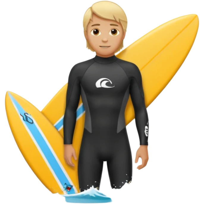 blonde haired white surfer with surfboard  emoji