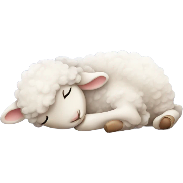 Cartoon baby lamb sleeping emoji