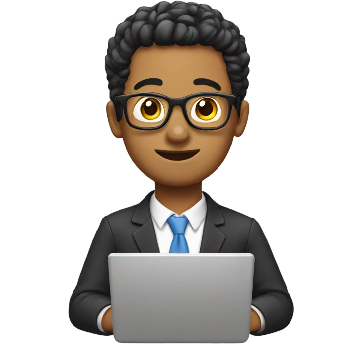 Nerd using computer  emoji