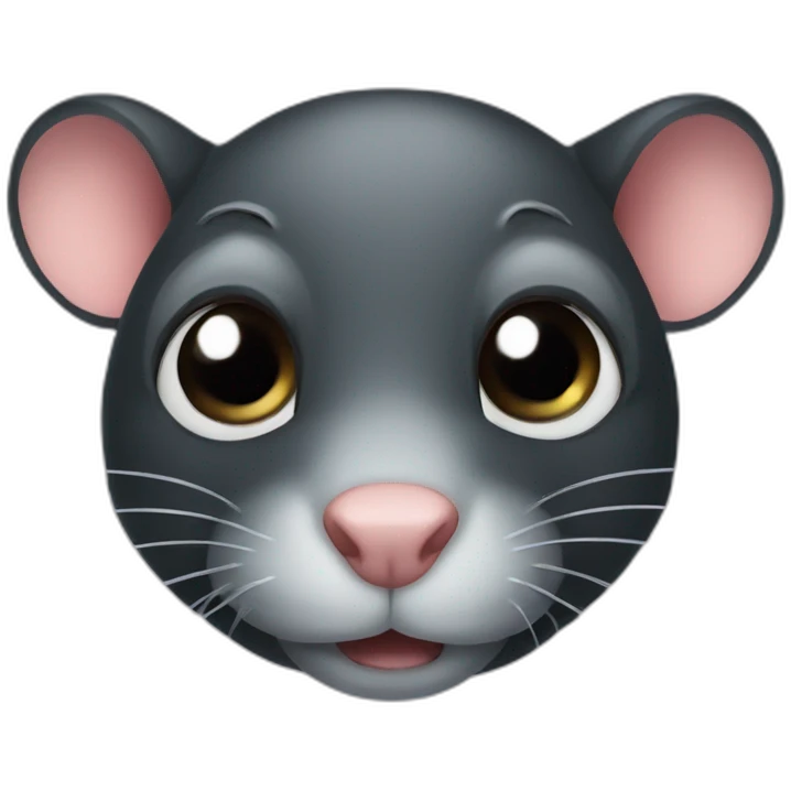 Cute big black watery eyes rat  emoji