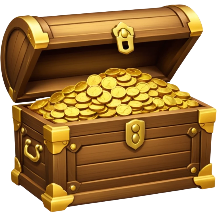 ["Wooden chest overflowing with gold coins."] emoji