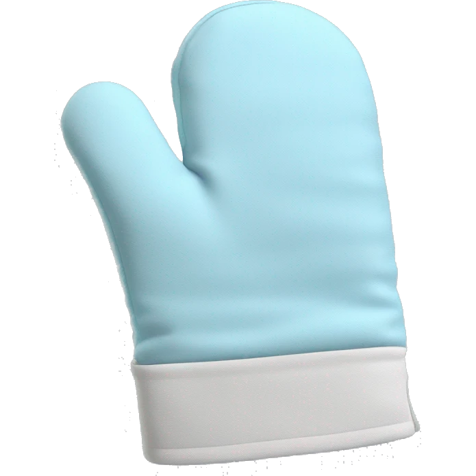 Realistic pastel blue oven mitt emoji