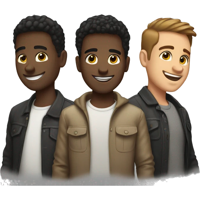 3 handsome guys are friends emoji