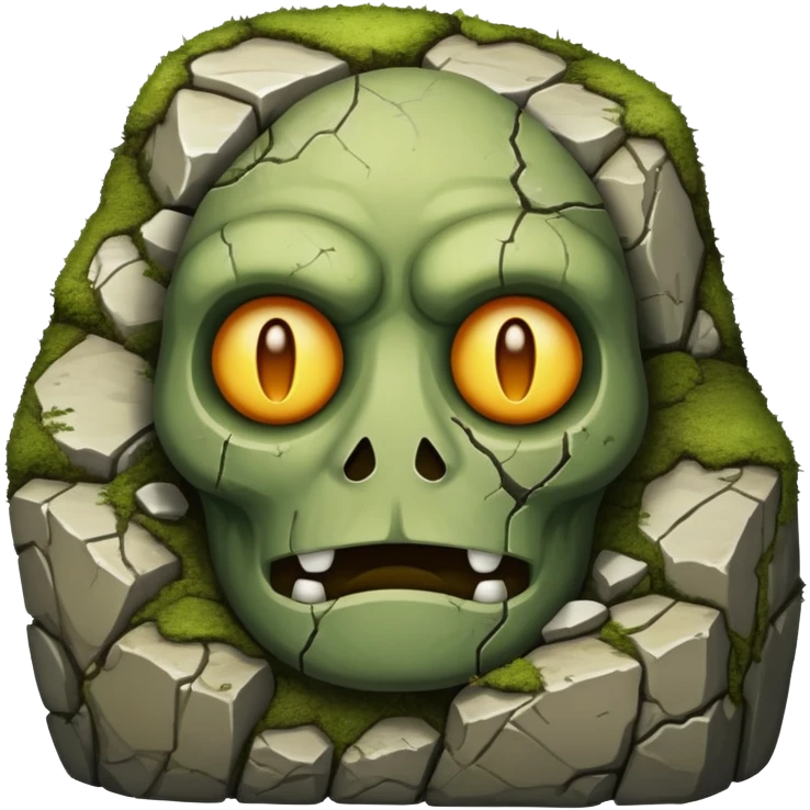 ancient dead god with crumbling stone features emoji