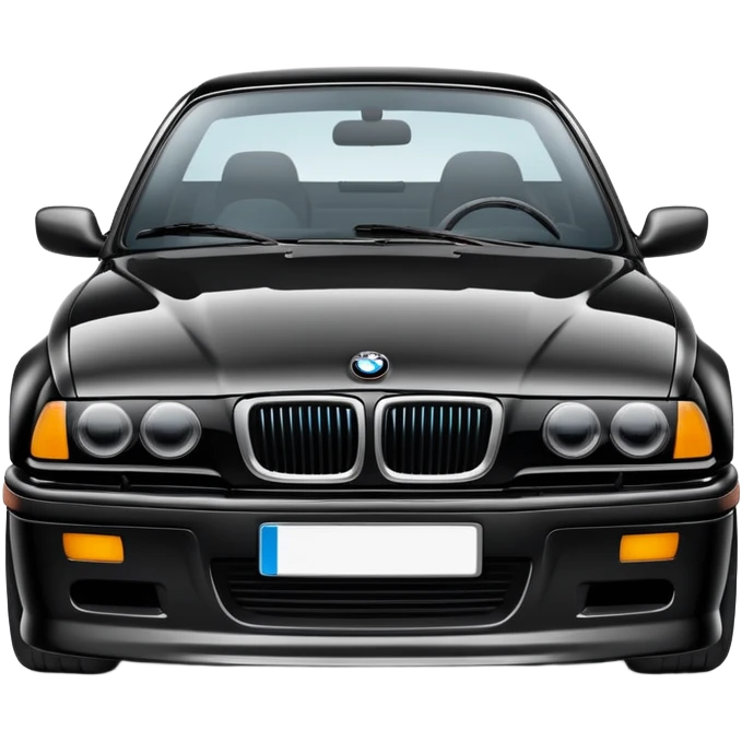 BMW E36 car with a mustache emoji