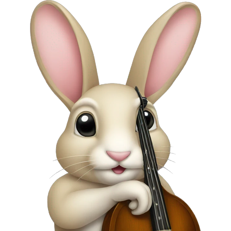Rabbit with bass emoji