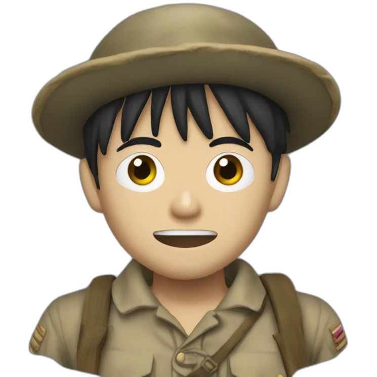 luffy in the trenches in world war 1 emoji