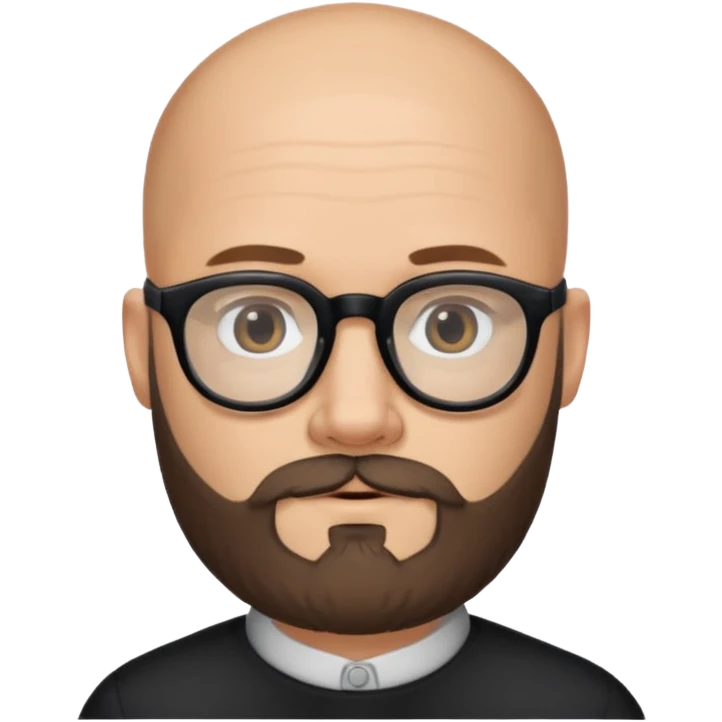Homme chauve barbe et lunettes  emoji