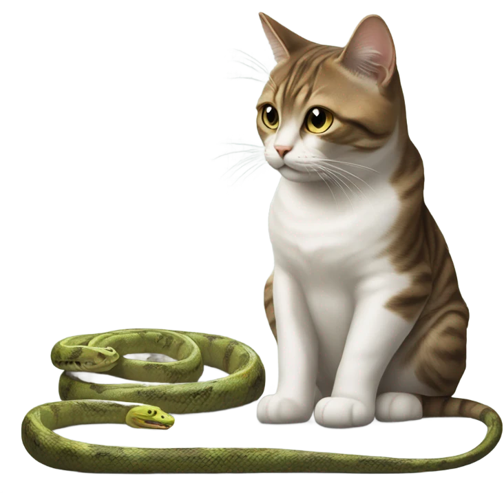 cat with snake emoji
