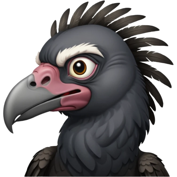   Old black angry  vulture looking to front emoji
