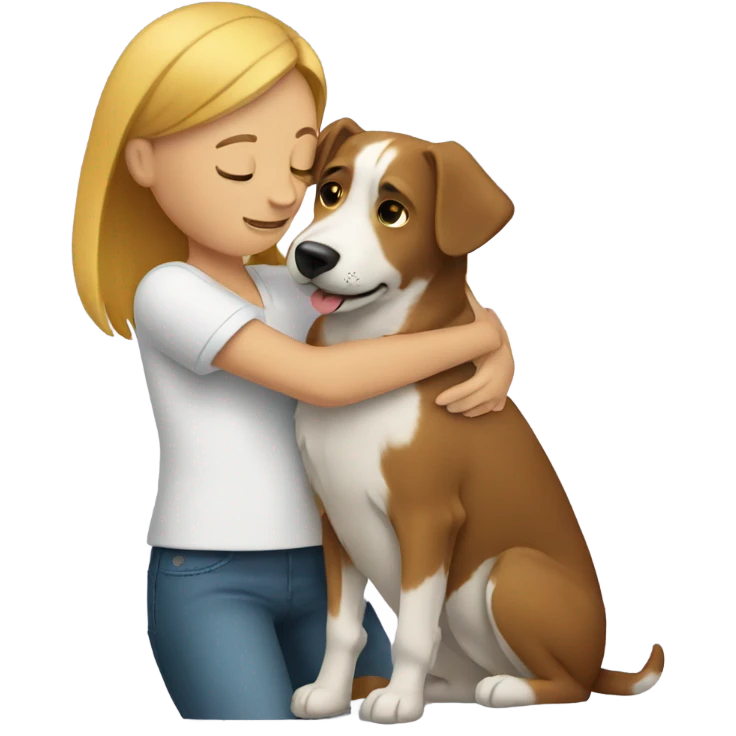 person hugging dog emoji