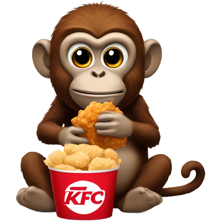 Monkey eating KFC emoji