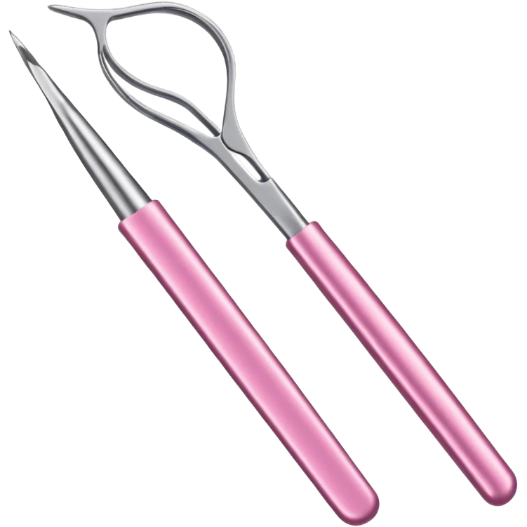 Curved tweezers for pink eyelashes emoji