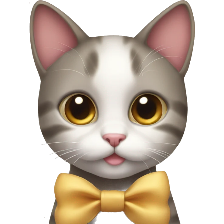 Cute cat with a bow emoji