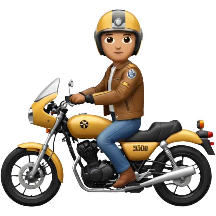 Man riding yamaha rd350 motorcycle emoji