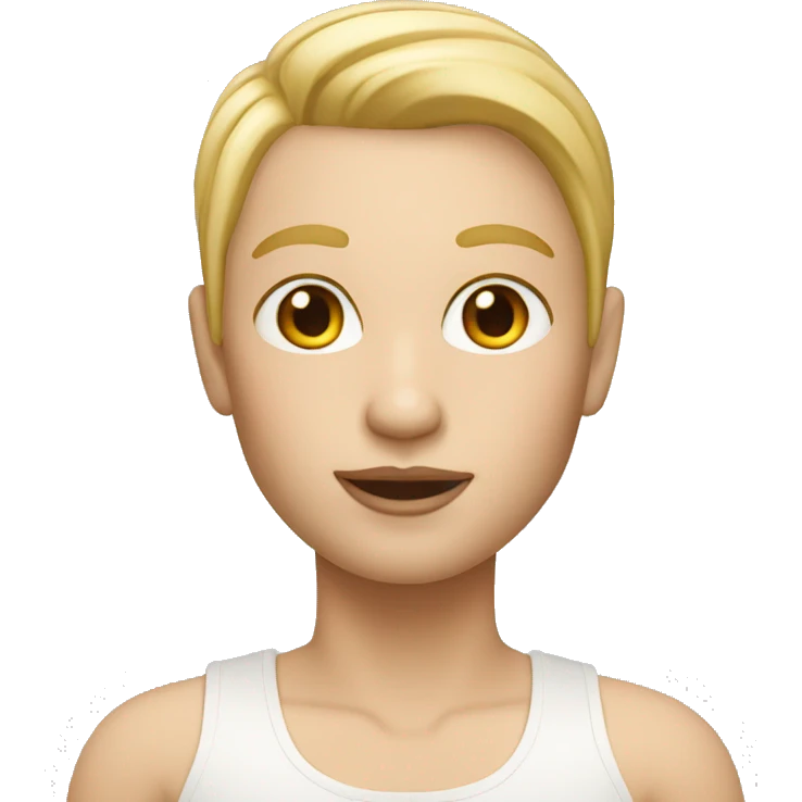 memoji with white skin, blonde buzzed fade emoji