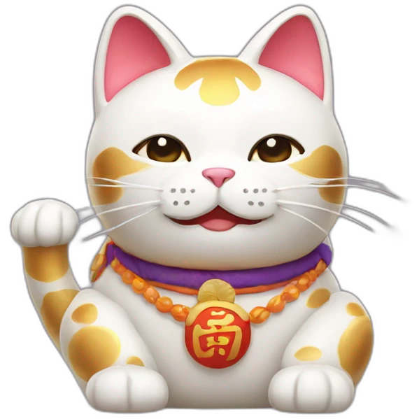 Japanese lucky cat emoji