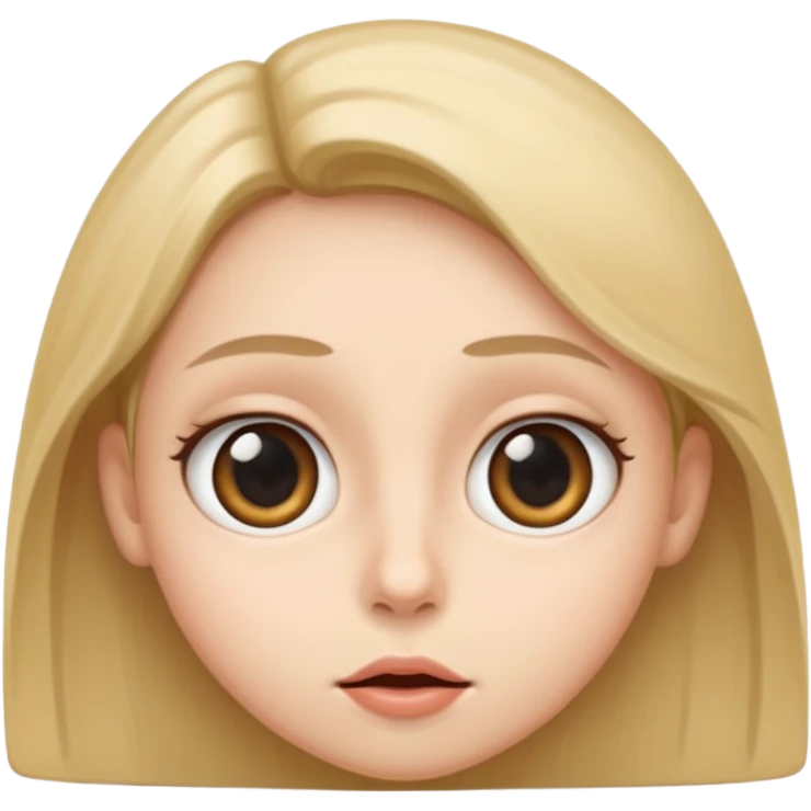 Big eyes and a straight line mouth emoji