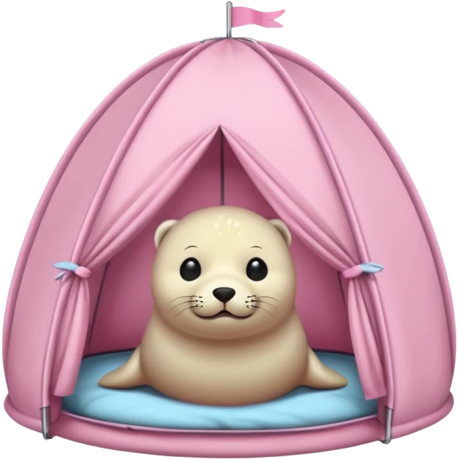 Seal in a light pink tent  emoji