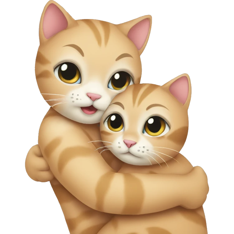 cat hugging her kitten emoji