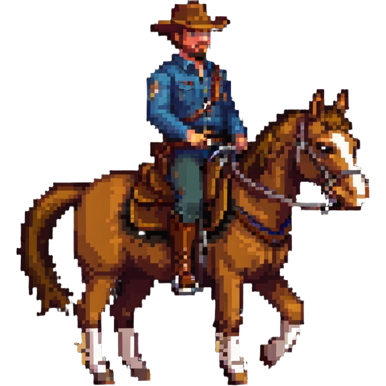 Arthur Morgan from Red Dead Redemption, riding a horse emoji