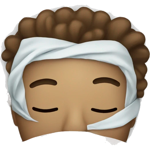 A man have mask and sleeping on bed emoji