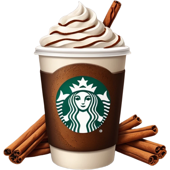 Starbucks coffee with cinnamon sticks emoji