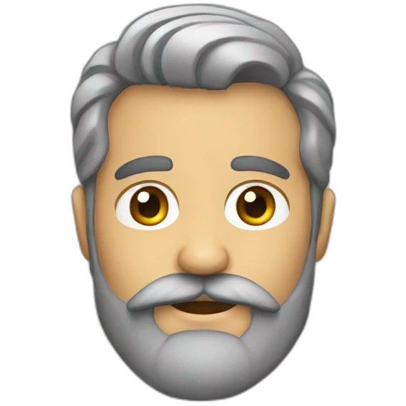 Calvo con barba gris emoji