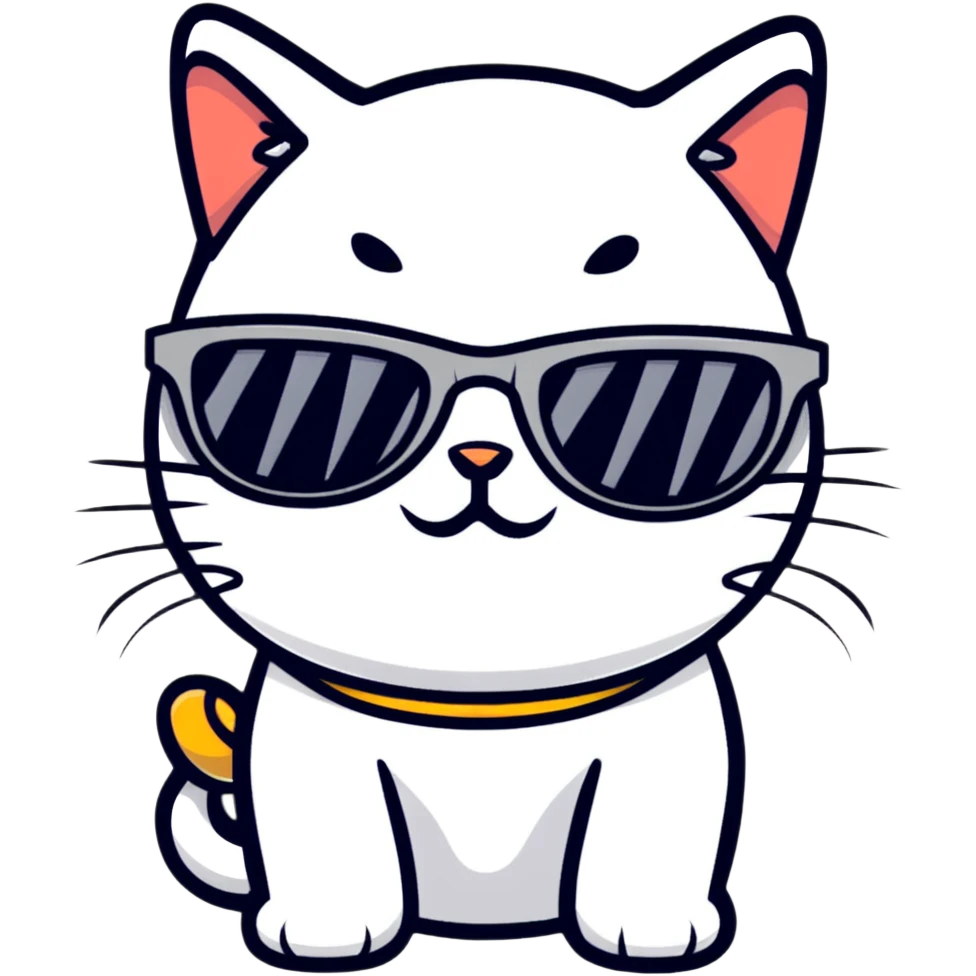 Cat with sunglasses emoji
