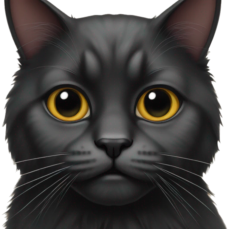 A persian black cat  emoji