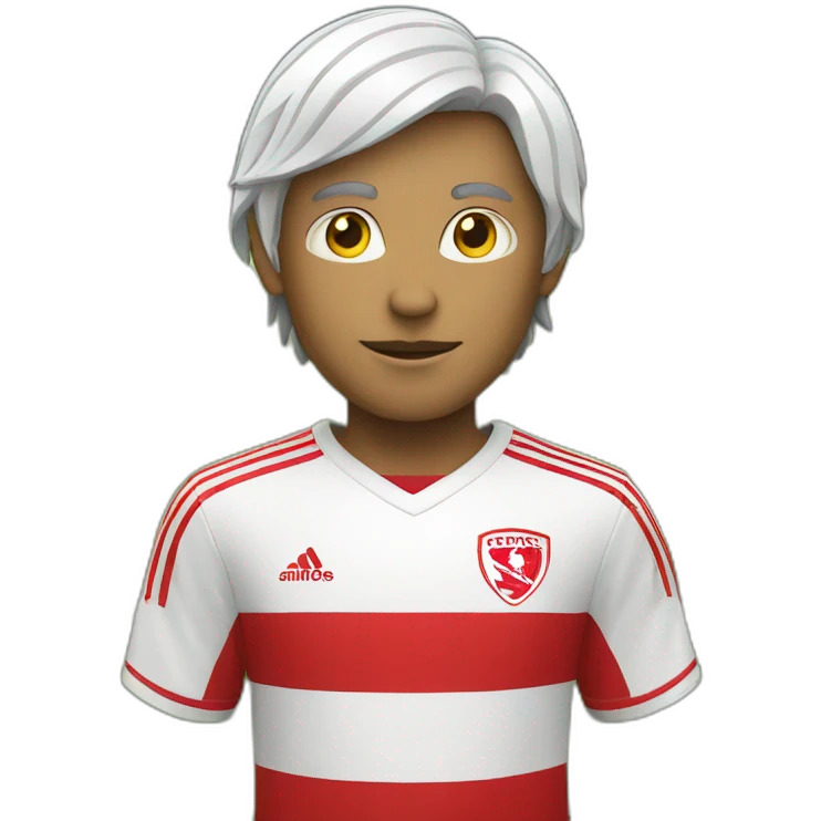 Soccer fan in red and white emoji